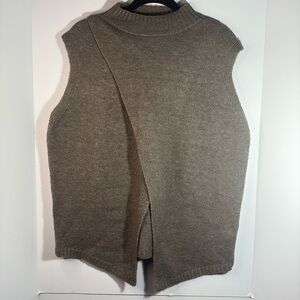 Cozy Brown Sleeveless Knit Vest